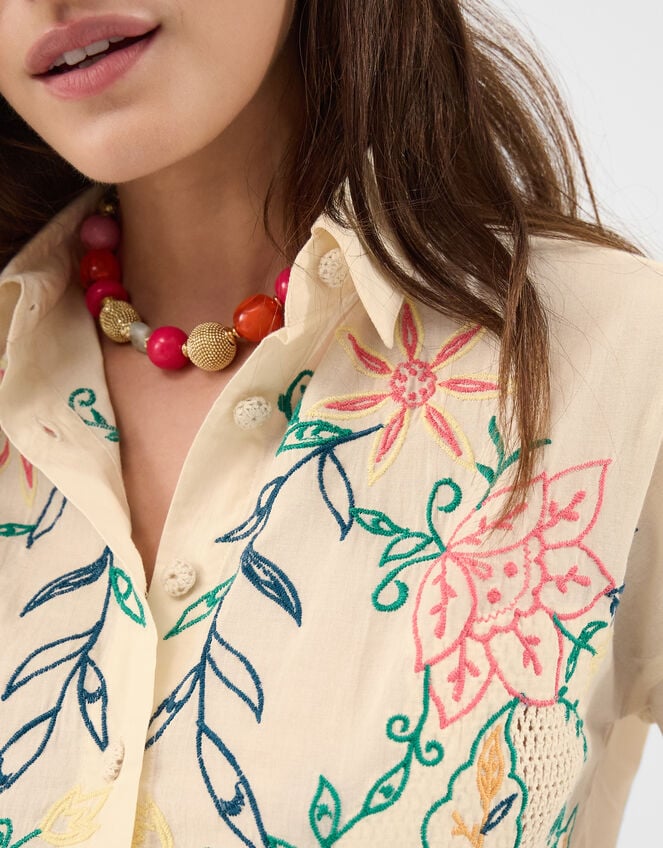 Floral Embroidered Shirt, Multi (BRIGHTS MULTI), large