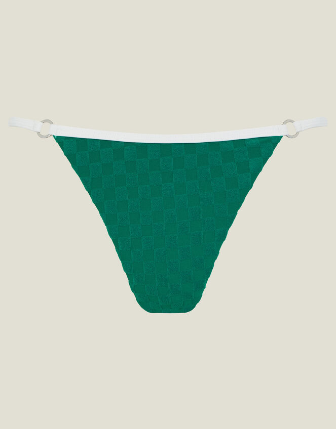 Texture Checkerboard Bikini Bottom, Teal (TEAL), large