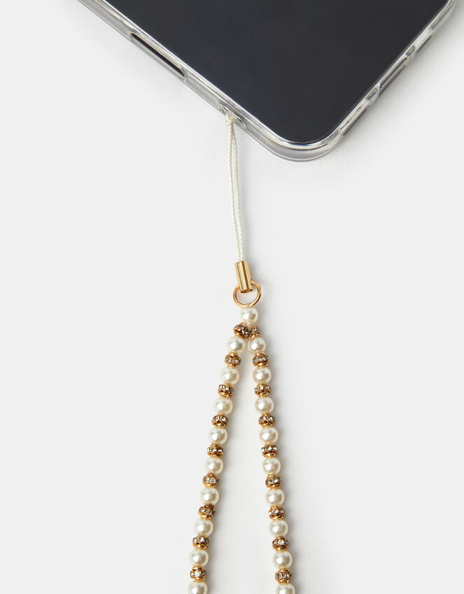Pearl Beaded Phone Charm, , large