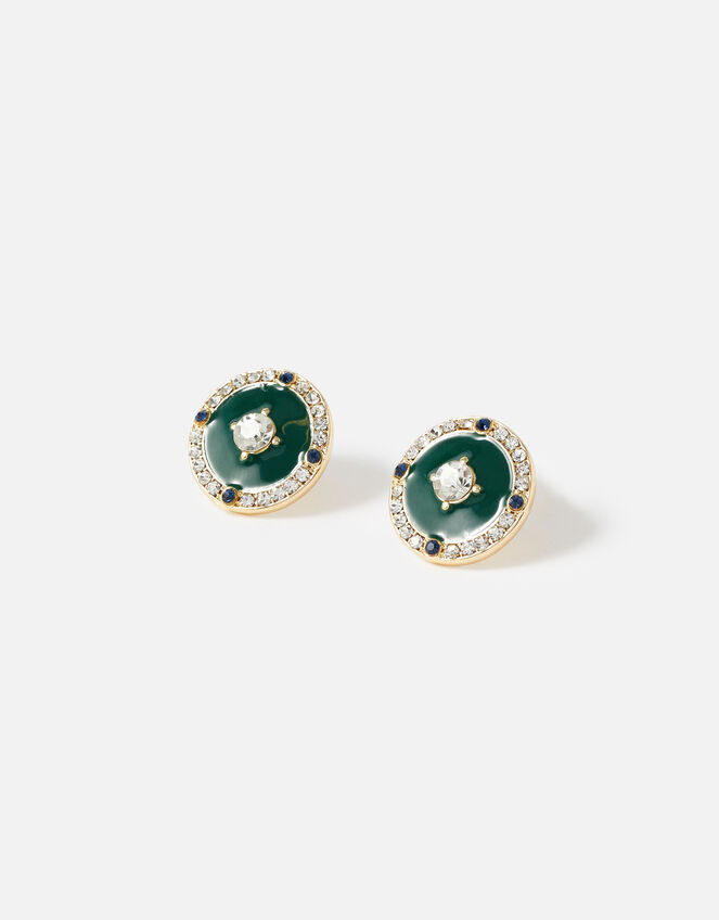 Reconnected Enamel Sparkle Coin Studs, , large