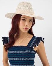 Lace Fedora Hat, , large