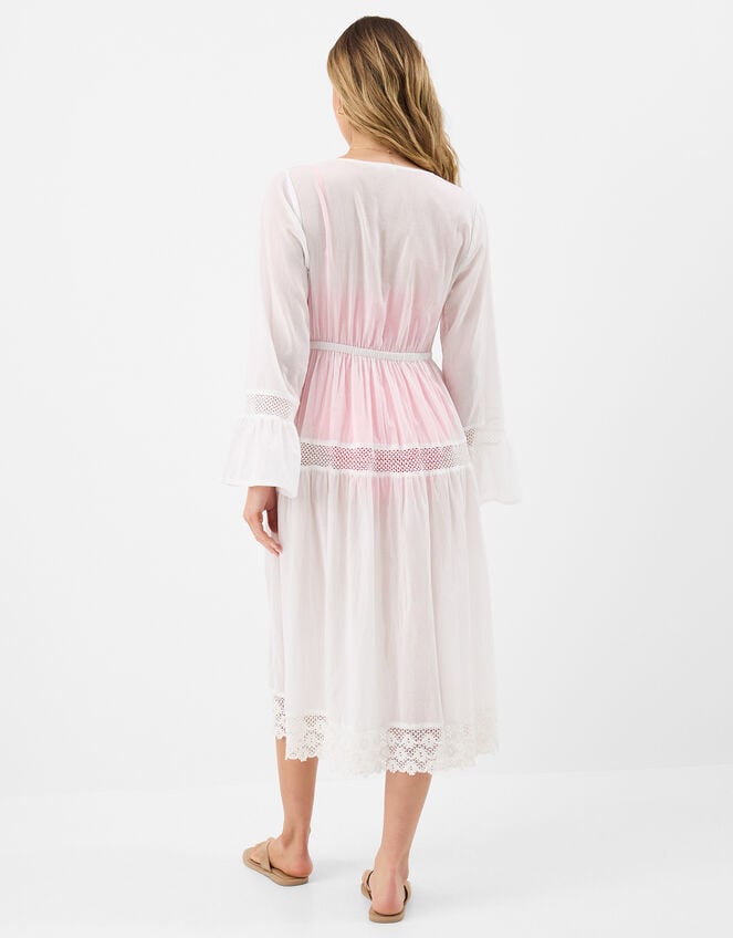 Lace Midi Kaftan, White (WHITE), large