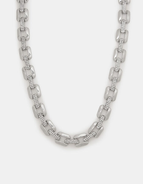 Chunky Diamanté Chain Necklace, , large