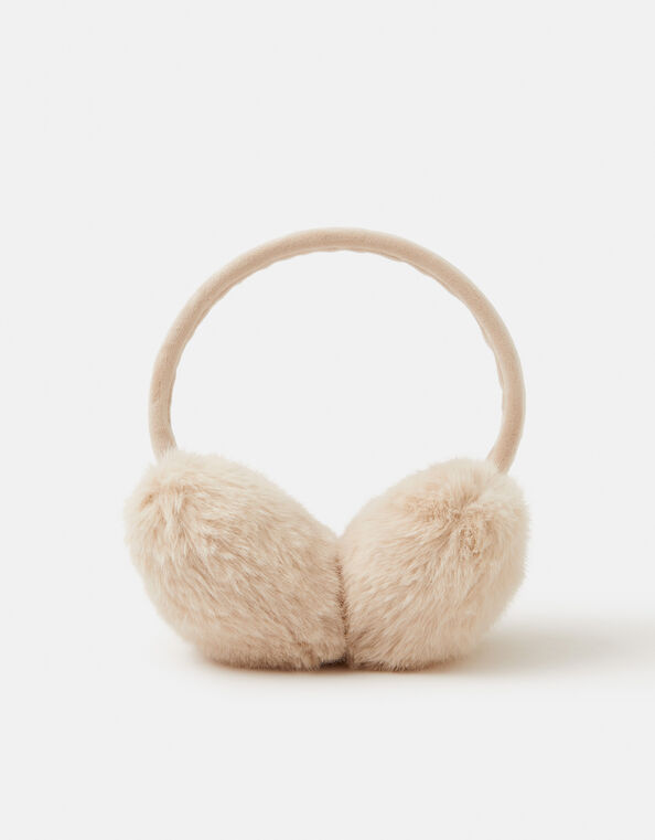 Faux Fur Heart Earmuffs, , large