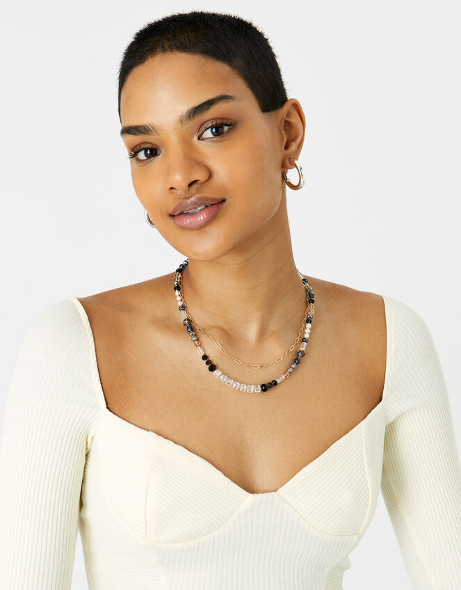 Blue Harvest Beaded Necklace Pendant necklaces Accessorize UK