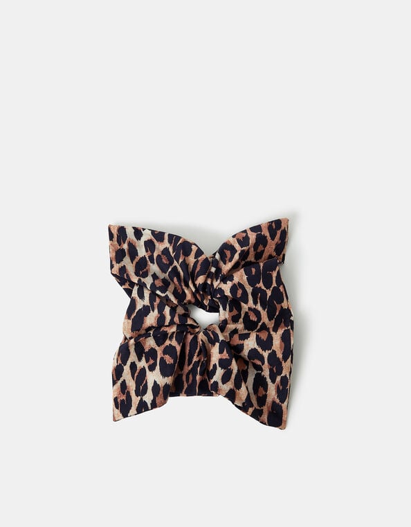 Leopard Print Square Hair Scrunchie, , large