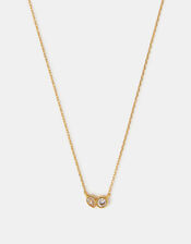 14ct Gold-Plated Mix Diamante Necklace, , large