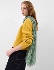 Lightweight Cross Stitch Heart Print Scarf, , large