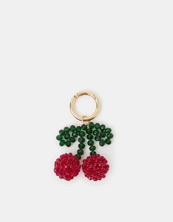 Cherry Beaded Bag Charm, , large