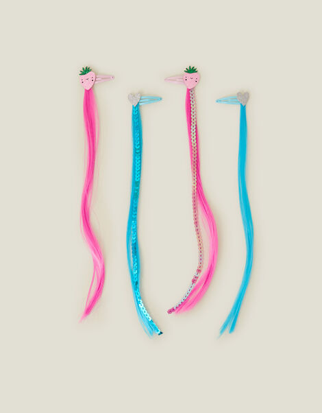 4-Pack Girls Strawberry Faux Hair Clips, , large