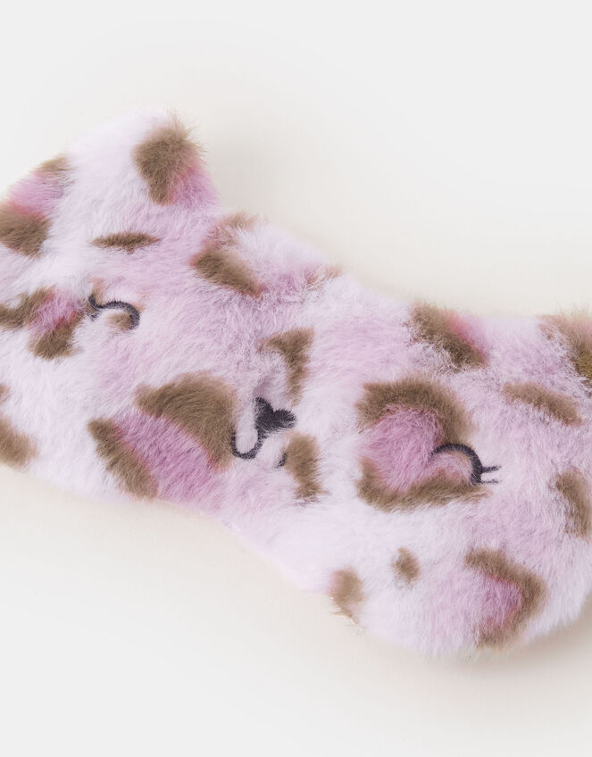 Fluffy Leopard Eye Mask, , large