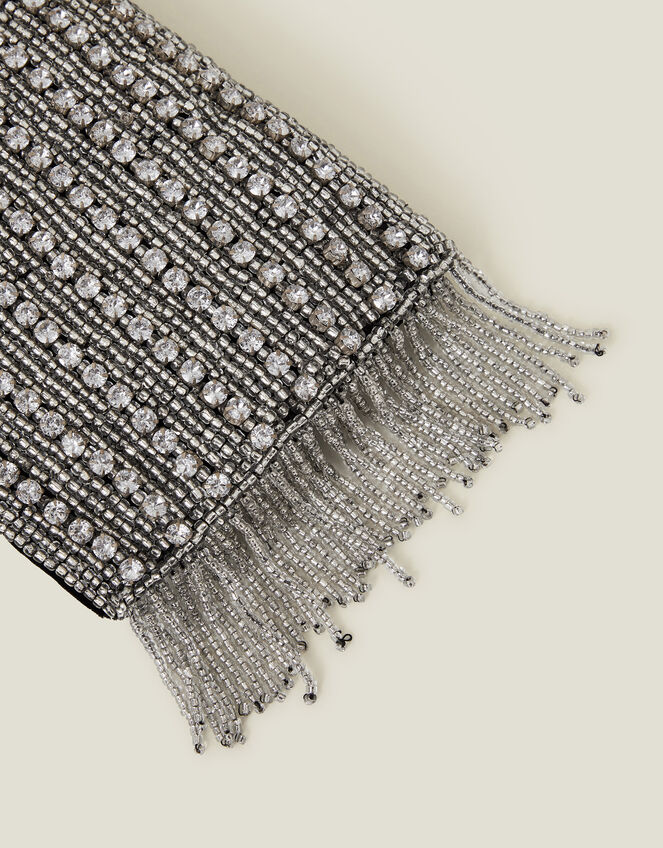 Diamante Bead Fringe Phone Bag, , large