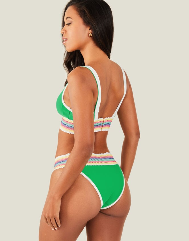 Ricrac Trim Bikini Briefs, Green (GREEN), large
