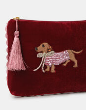 Sausage Dog Velvet Pouch, , large