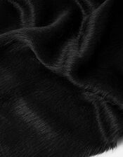 Fluffy Blanket Scarf, Black (BLACK), large