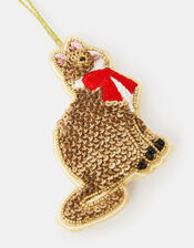 Embellished Cat Christmas Tree Decoration, , large