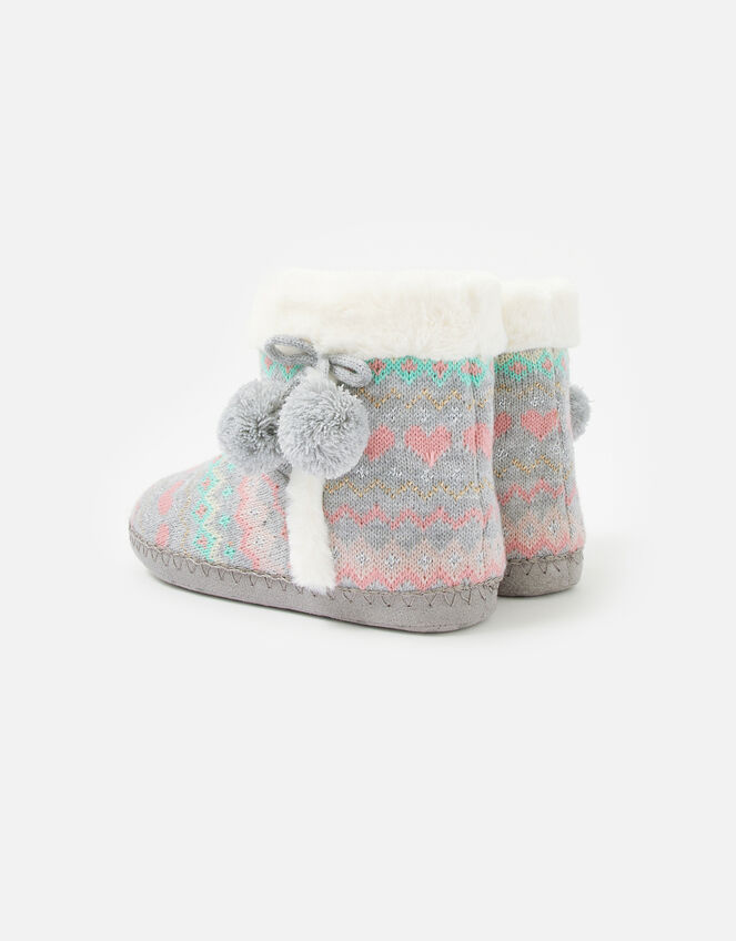 Fairisle Knitted Slipper Boots, Multi (PASTEL-MULTI), large