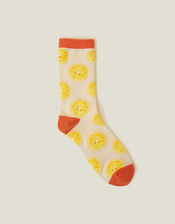 Lemon Print Socks, , large