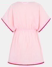 Girls Fruit Embroidered Cotton Kaftan, Pink (PINK), large