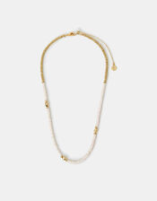 14ct Gold-Plated Shell Bead Necklace, , large