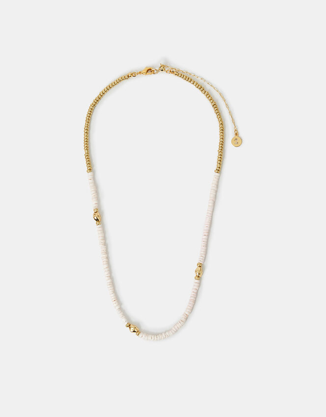 14ct Gold-Plated Shell Bead Necklace, , large