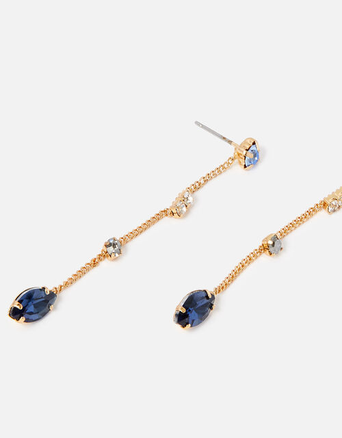 Blue Harvest Sparkle Chain Drop Earrings, , large