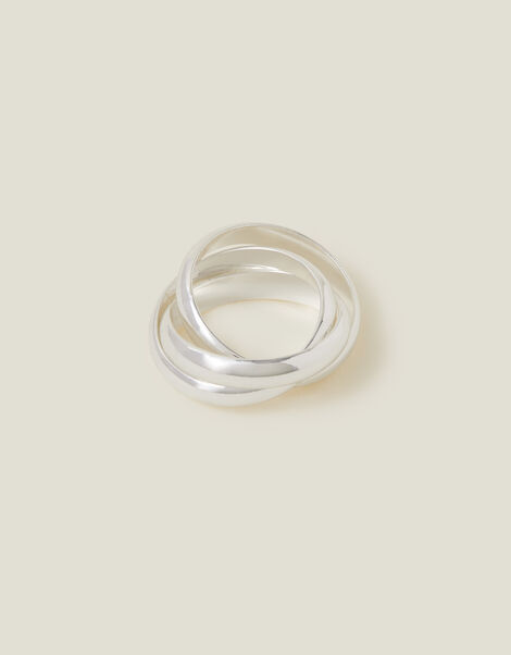 Sterling Silver-Plated Russian Ring, Silver (SILVER), large