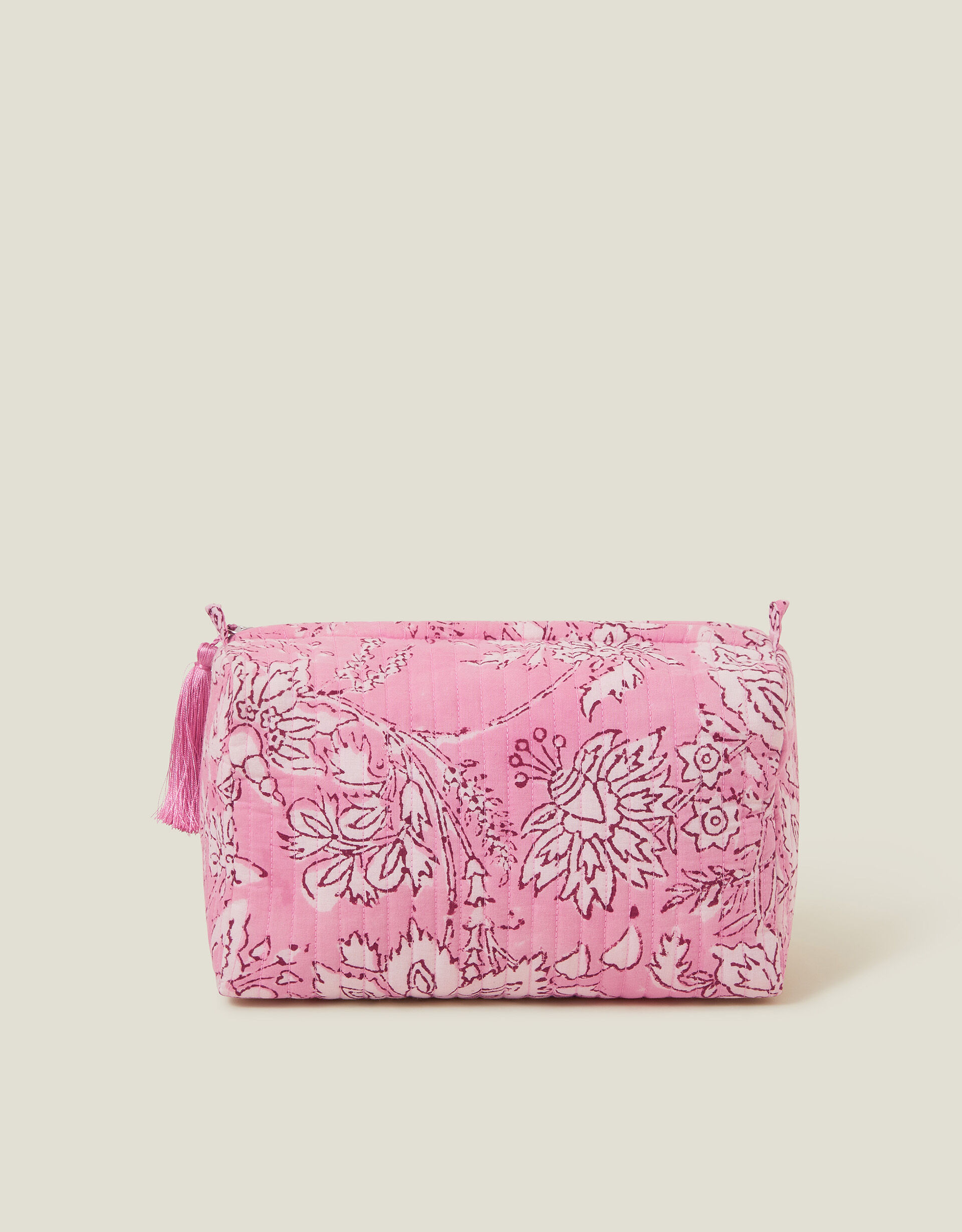 Large Floral Quilted Make Up Bag Pink Home Accessorize Global