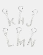 Diamant&eacute; Initial Bag Charm, Silver (SILVER), large