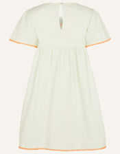 Girls Shell Embroidered Dress, Multi (PASTEL-MULTI), large
