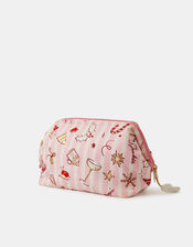 Christmas Stripe Make Up Bag, , large