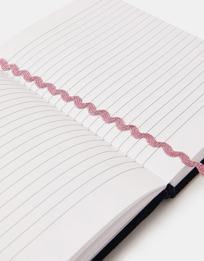 Sequin Initial Notebook, Blue (NAVY), large