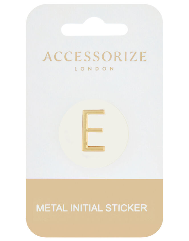 Metallic Initial Sticker - E, , large