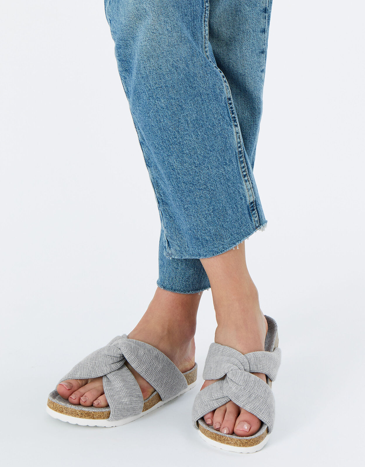 Twist Waffle Footbed Slippers Grey Slippers Accessorize UK