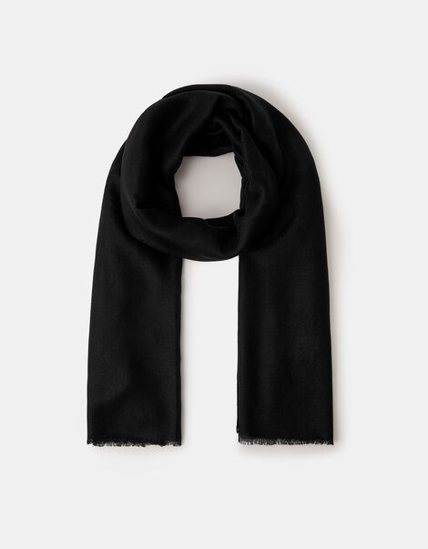Lightweight Plain Scarf, Black (BLACK), large