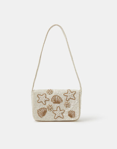 Seashell Sequin Shoulder Bag, , large