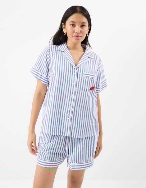 Bisou Stripe Short Pyjamas Set, Blue (BLUE), large