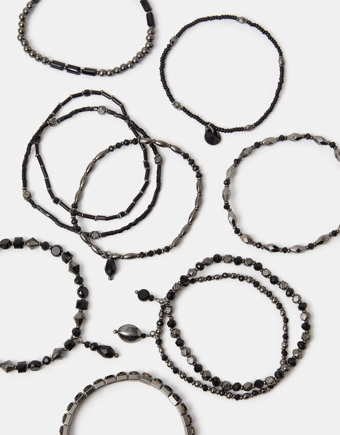 Metallic Bead Stretch Bracelet Multipack, , large