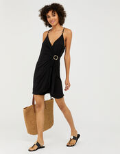 Ring Detail Jersey Dress, Black (BLACK), large