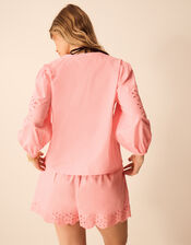 Floral Puff Sleeve Blouse, Pink (PINK), large