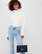 Natalie Suedette Envelope Bag, Blue (NAVY), large