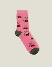 Cherry Print Socks, , large