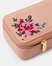 Small Floral Embroidered Jewellery Box, , large