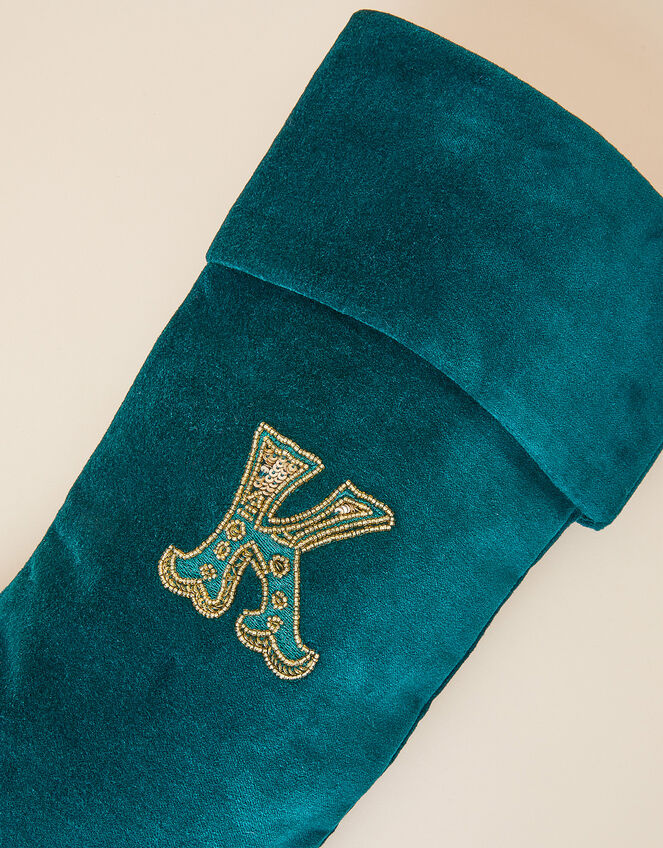Embroidered Initial K Stocking, , large