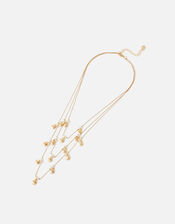 Blue Harvest Pearl Drop Multirow Necklace, , large