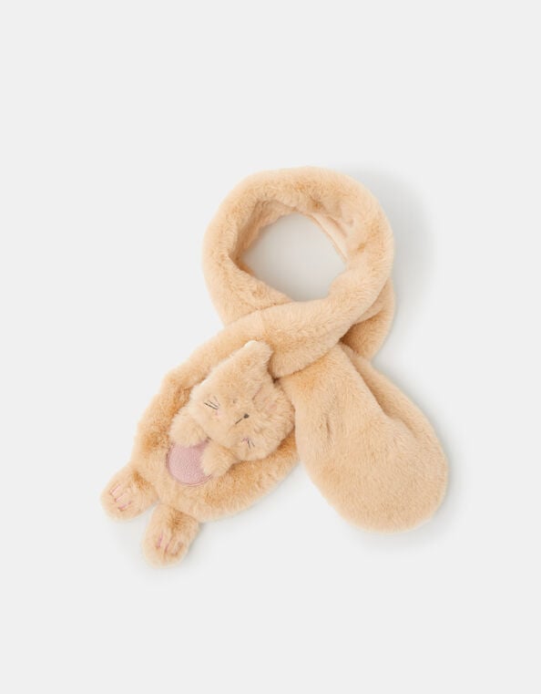 Girls Fluffy Cat Scarf, , large