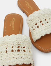 Crochet Sliders Cream, Cream (CREAM), large