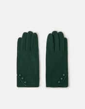 Plain Wool Gloves, Green (GREEN), large