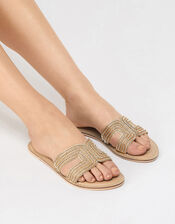 Bella Beaded Sliders, Gold (GOLD), large