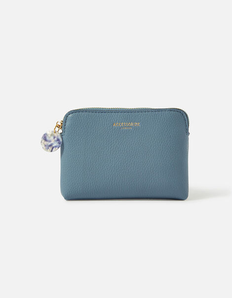 Faux Croc Resin Coin Purse, Blue (BLUE), large